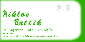 miklos battik business card